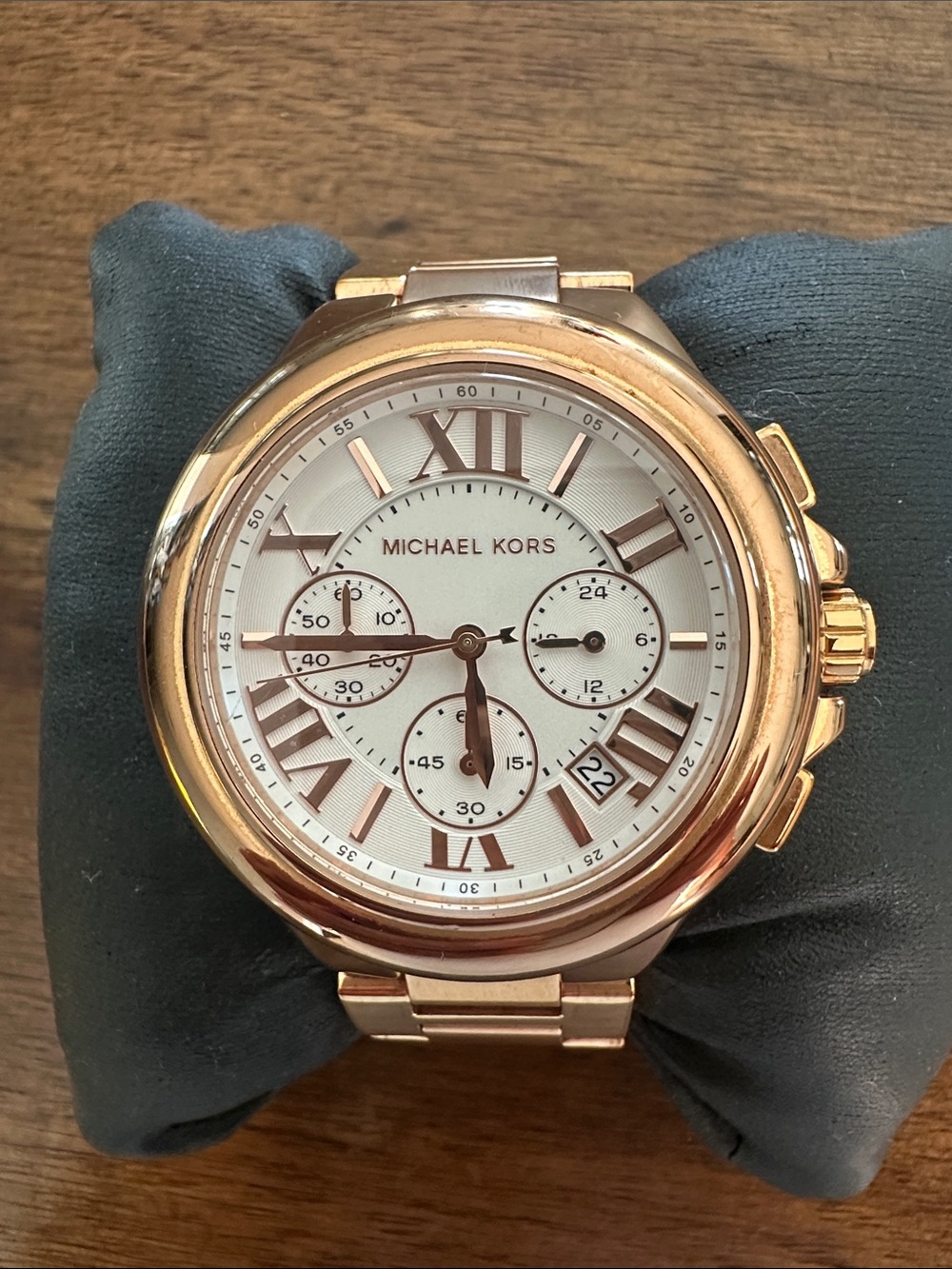 Michael Kors Camille Chronograph Rose Gold Watch (MK5757) - New Battery!